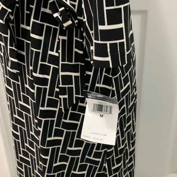 Chaps Geometric Vneck Skirt Overlap Dress - Picture 8 of 9